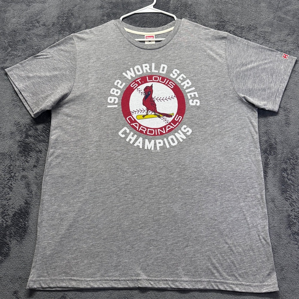 St Louis Cardinals 1982 World Series T-Shirt Mens XL Gray Homage Graphic Tee